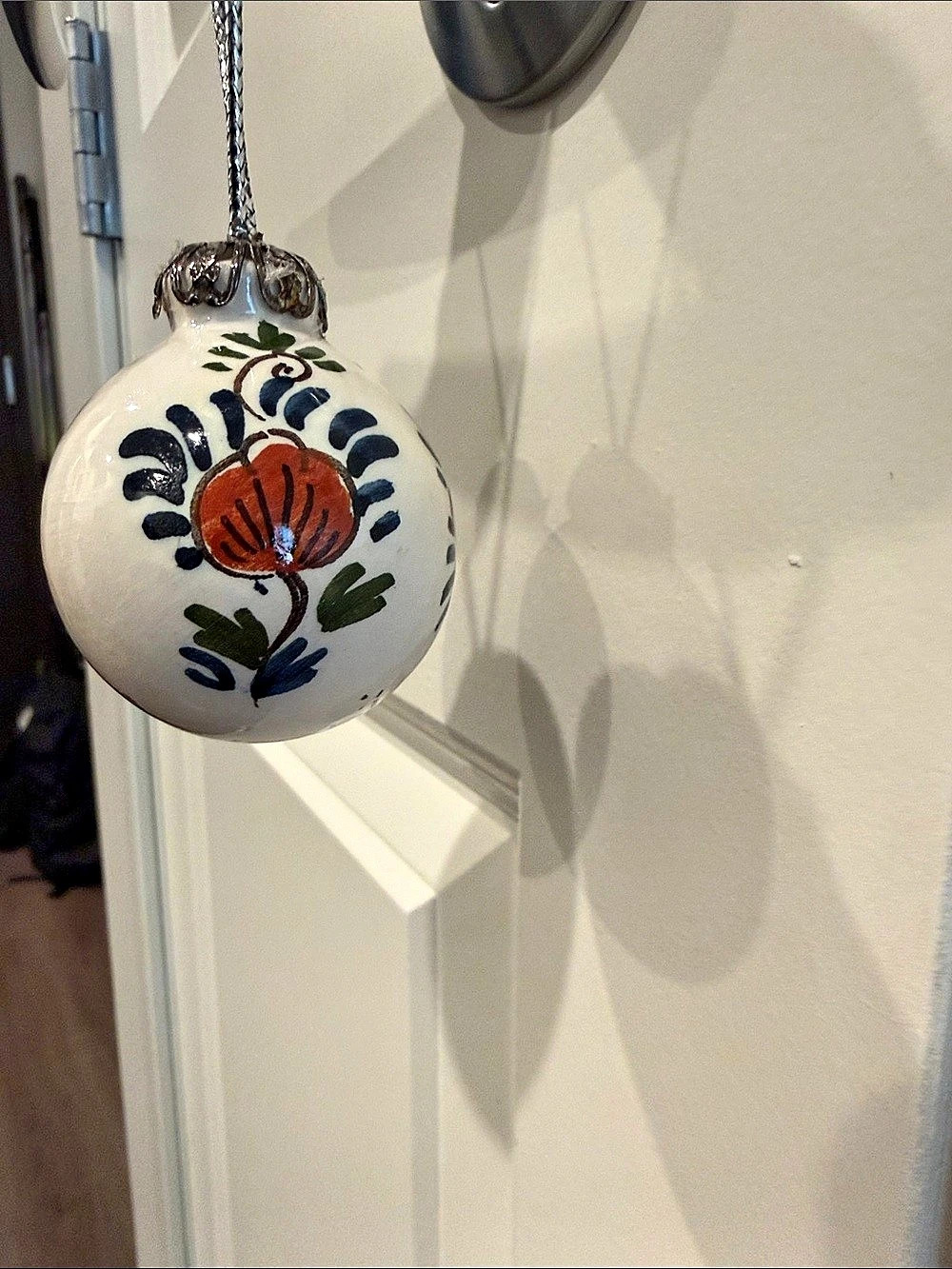 Hand-Painted Croatia Split Holiday Ornament in White & Multicolor